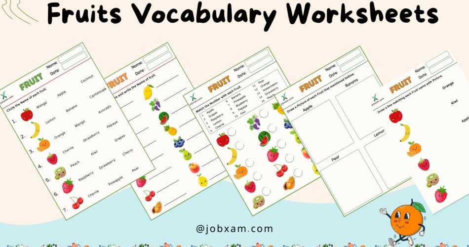 Colorful Worksheets for Learning About Fruits